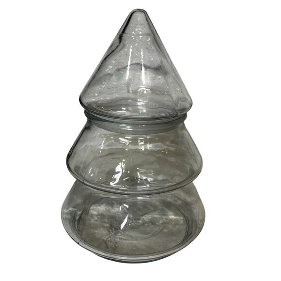 Anchor Hocking Christmas Tree Jar Cookie Clear Glass 10” - Picture 1 of 5